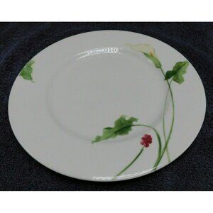 Set Of 4 Mikasa Optima Classic Calla Lily Luncheon Porcelain Plates 8 5/8"